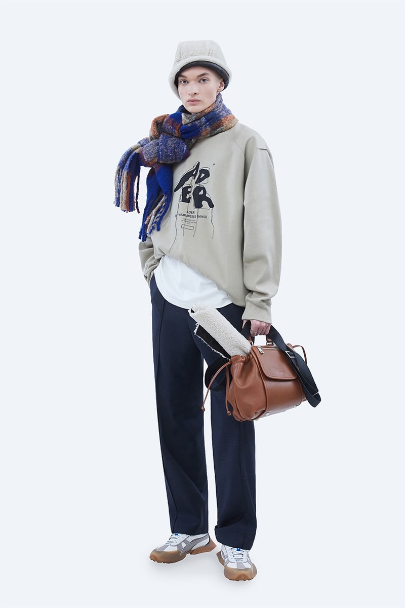 ADER error FW21 "Un nouveau système" Collection Lookbook fleece jacket coats denim hoodies sweatshirt blue black green khaki