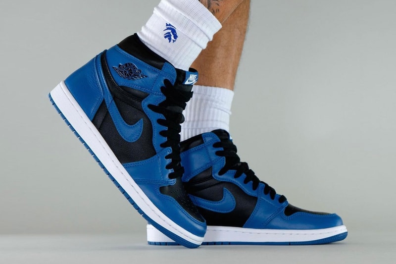 Air Jordan 1 High OG Dark Marina Blue On-Foot Look Release Info 555088-404 Black White Date Buy Price