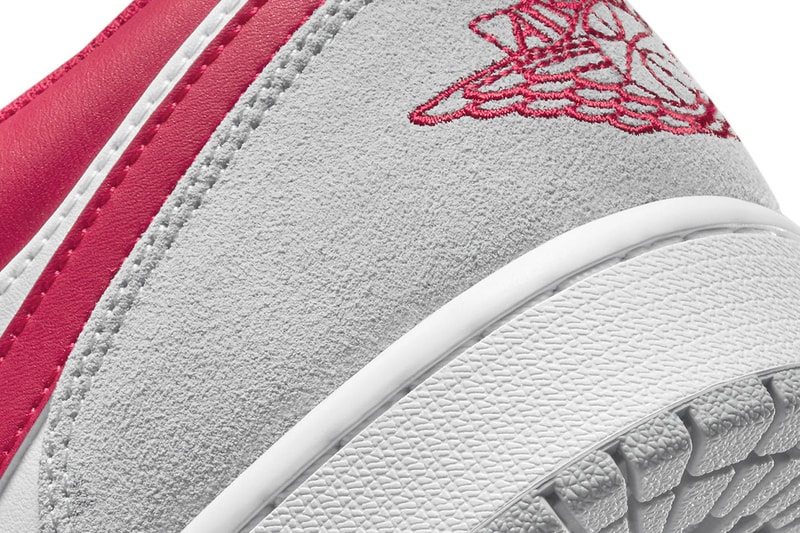 Air Jordan 1 Low in "White/Grey-Red" Release sneakers jordan brand leather swoosh suede white grey red DC6991-016