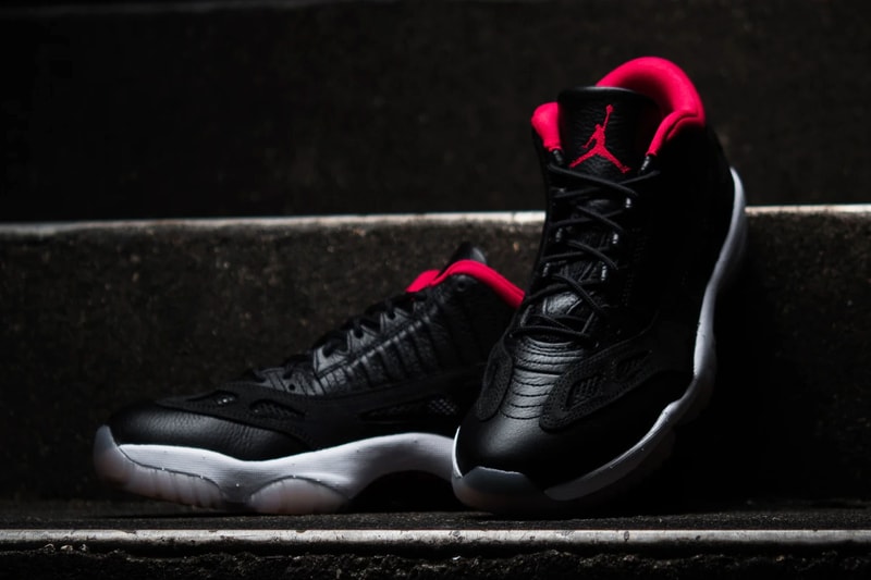 air michael jordan brand 11 low ie bred black red white 919712 023 official release date info photos price store list buying guide