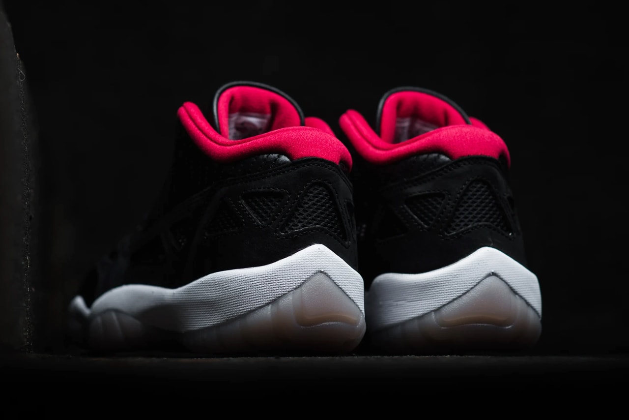 air michael jordan brand 11 low ie bred black red white 919712 023 official release date info photos price store list buying guide