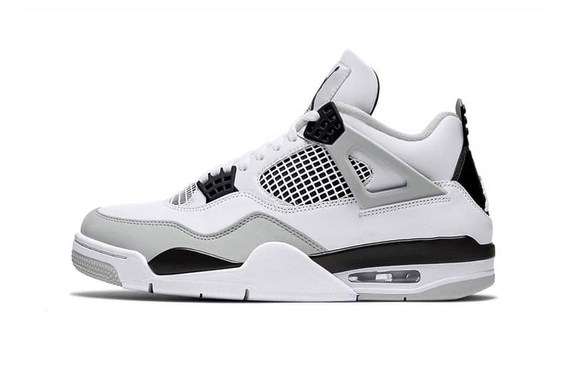 First Look at the Air Jordan 4 Military Black white grey air bubble wing patch leather jumpman jordan brand nike next summer release info