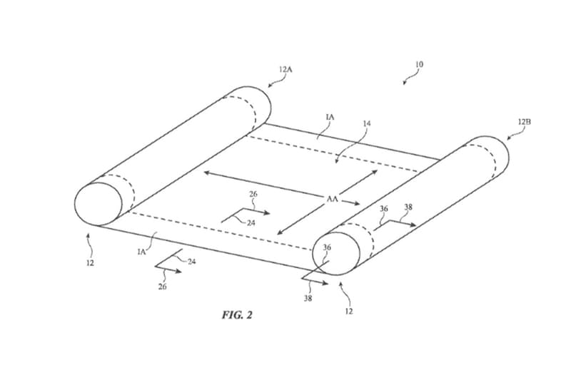 apple iphone ipad rollable display flexible screen patent united states trademark office registration 