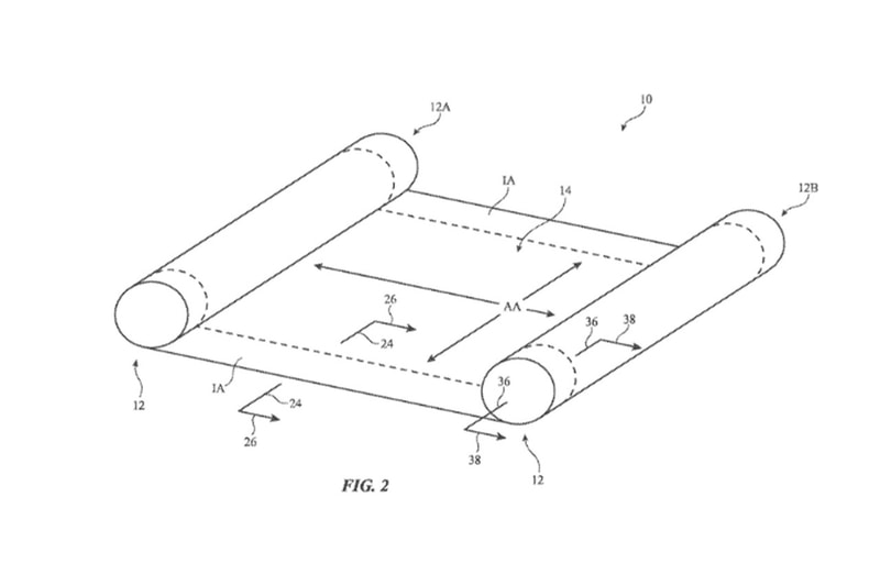 apple iphone ipad rollable display flexible screen patent united states trademark office registration 