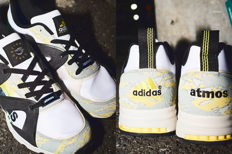 atmos x adidas Consortium EQT Proto Release Information 30th Anniversary Drop Date Japan Limited Edition Collaboration Motion Blur Camouflage Pattern Print Book
