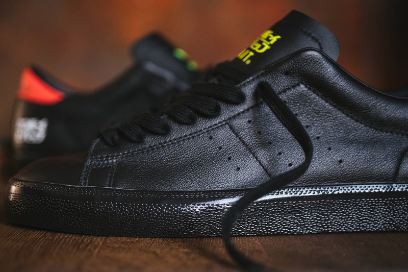 First Look BAIT Cowboy Bebop adidas Consortium Matchplay collaborative sneaker black neon yellow green red blue  spike siegel anime japan adult swim Japanese English vulcanized sole release info