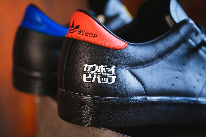 First Look BAIT Cowboy Bebop adidas Consortium Matchplay collaborative sneaker black neon yellow green red blue  spike siegel anime japan adult swim Japanese English vulcanized sole release info