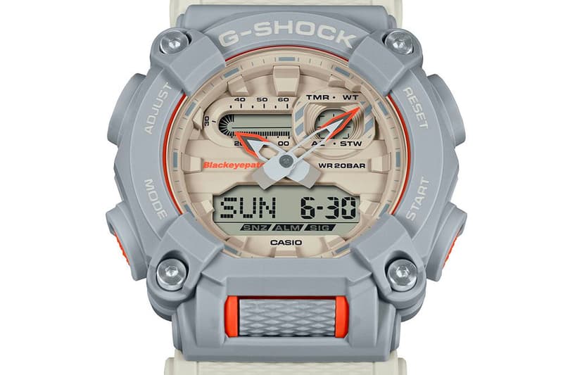 BlackEyePatch Reunites With G-SHOCK for an Understated Collab G-Shock GA-900 watch grey off-white vivid orange industrial design casio