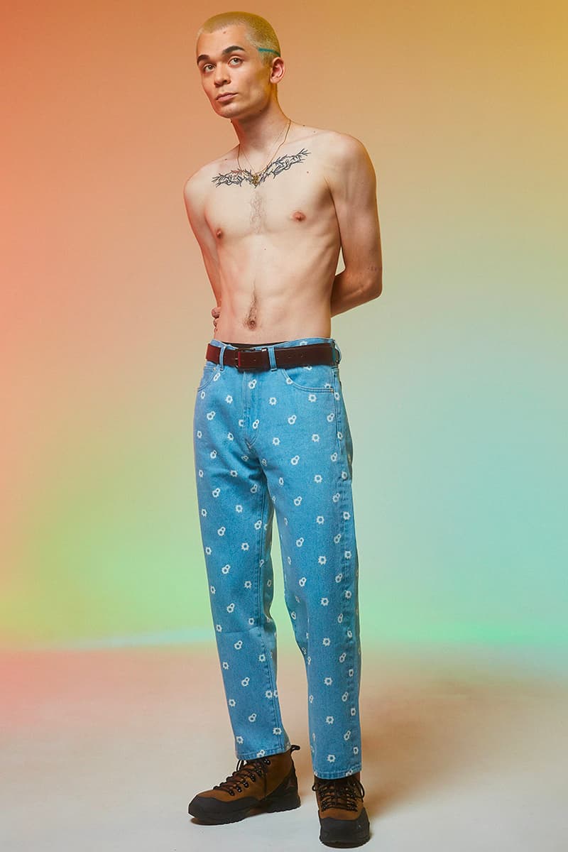 BoTT Reveals Playful and Dreamy Pieces for FW21 t shirt sweatsuit varsity inspired plaid shirt baby pink hoodie world piece shirt jacket nipper hmw bullet hoe denim jeans psychedelic patterns fashion japan lookbook 