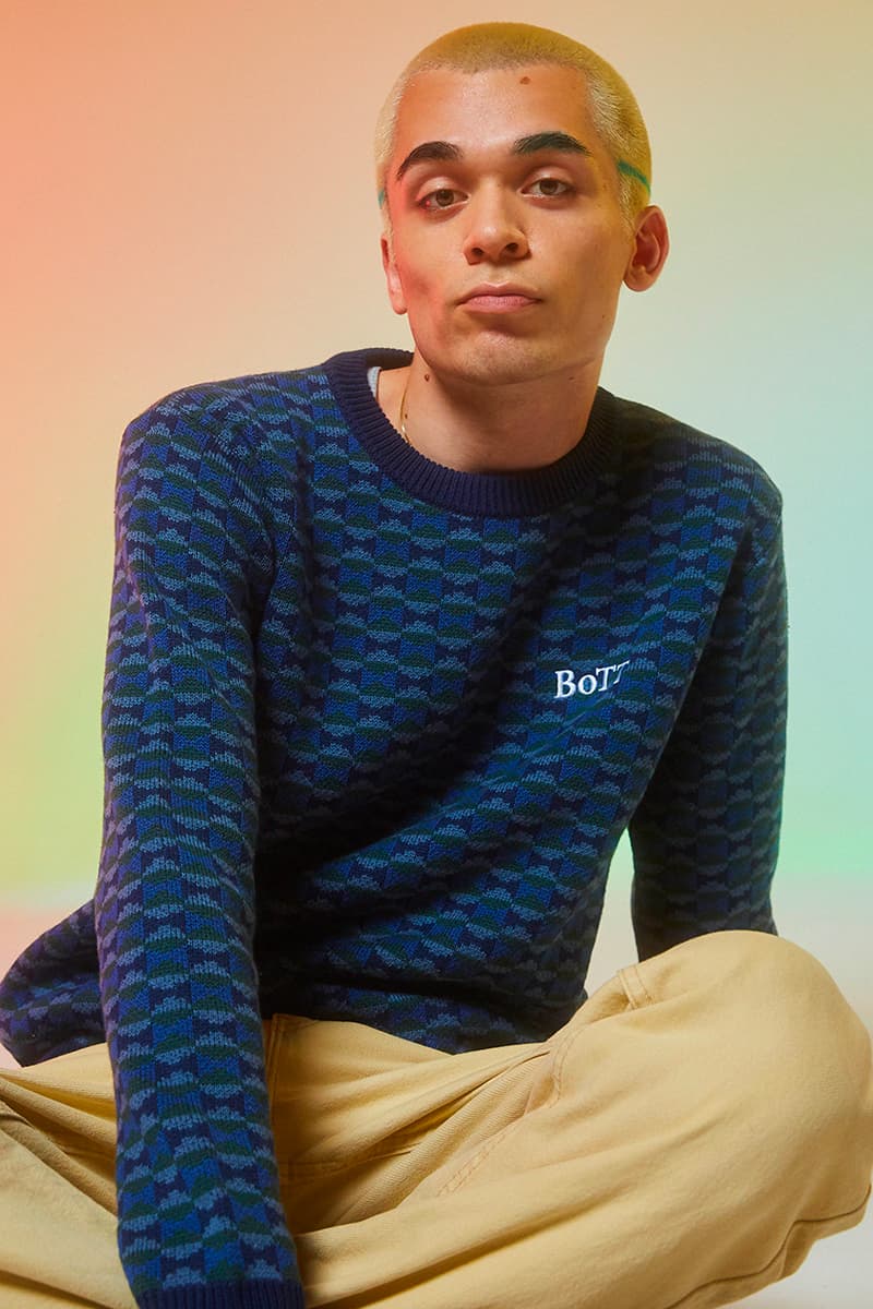 BoTT Reveals Playful and Dreamy Pieces for FW21 t shirt sweatsuit varsity inspired plaid shirt baby pink hoodie world piece shirt jacket nipper hmw bullet hoe denim jeans psychedelic patterns fashion japan lookbook 