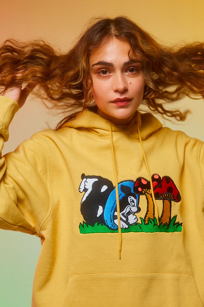 BoTT Reveals Playful and Dreamy Pieces for FW21 t shirt sweatsuit varsity inspired plaid shirt baby pink hoodie world piece shirt jacket nipper hmw bullet hoe denim jeans psychedelic patterns fashion japan lookbook 