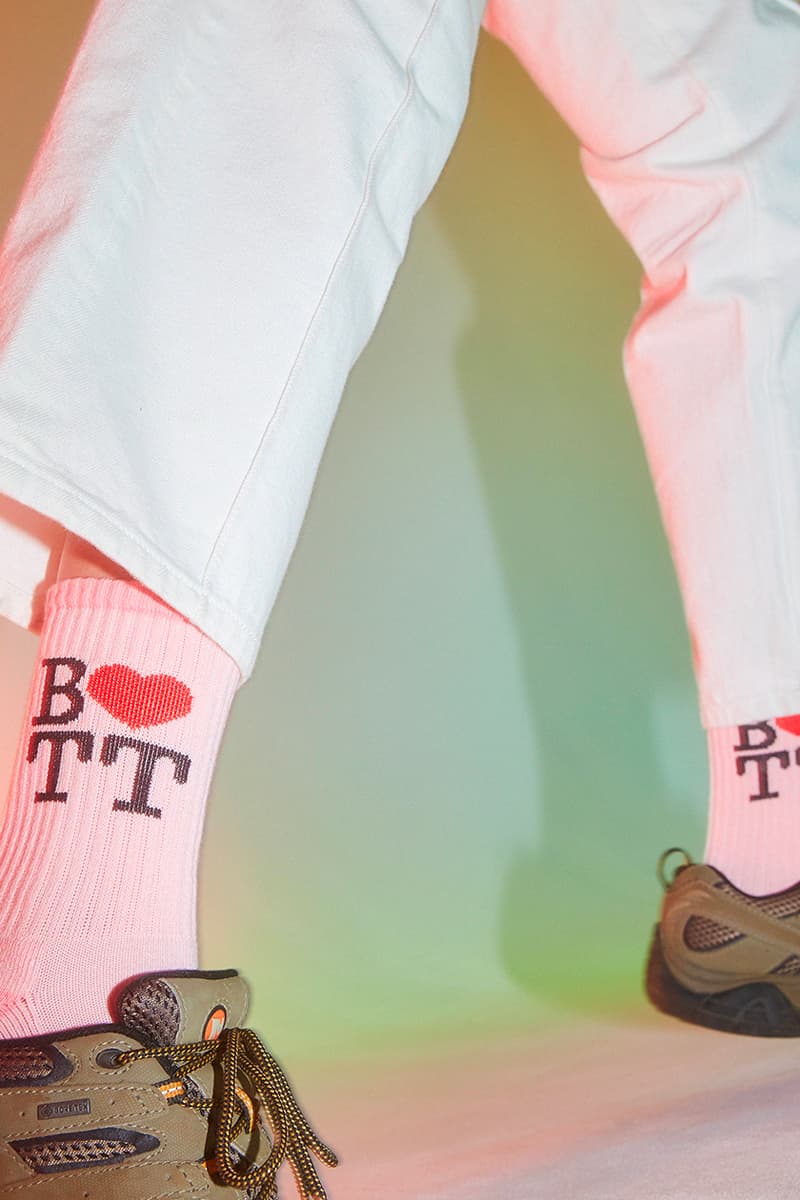 BoTT Reveals Playful and Dreamy Pieces for FW21 t shirt sweatsuit varsity inspired plaid shirt baby pink hoodie world piece shirt jacket nipper hmw bullet hoe denim jeans psychedelic patterns fashion japan lookbook 