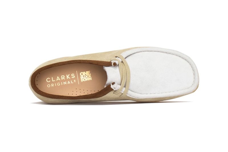 Clarks Originals x ONE BLOCK DOWN Wallabees Info dawn dusk hang tags release 
