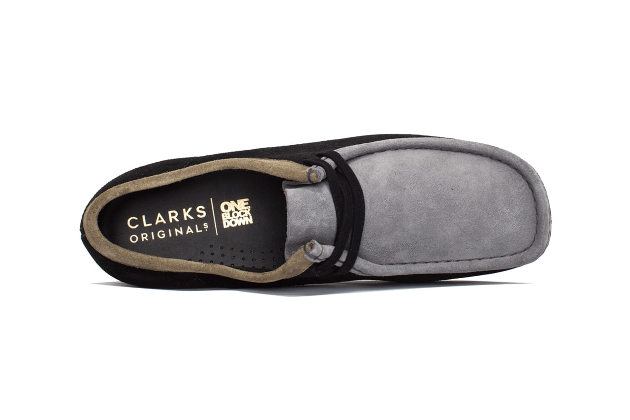 Clarks Originals x ONE BLOCK DOWN Wallabees Info dawn dusk hang tags release 