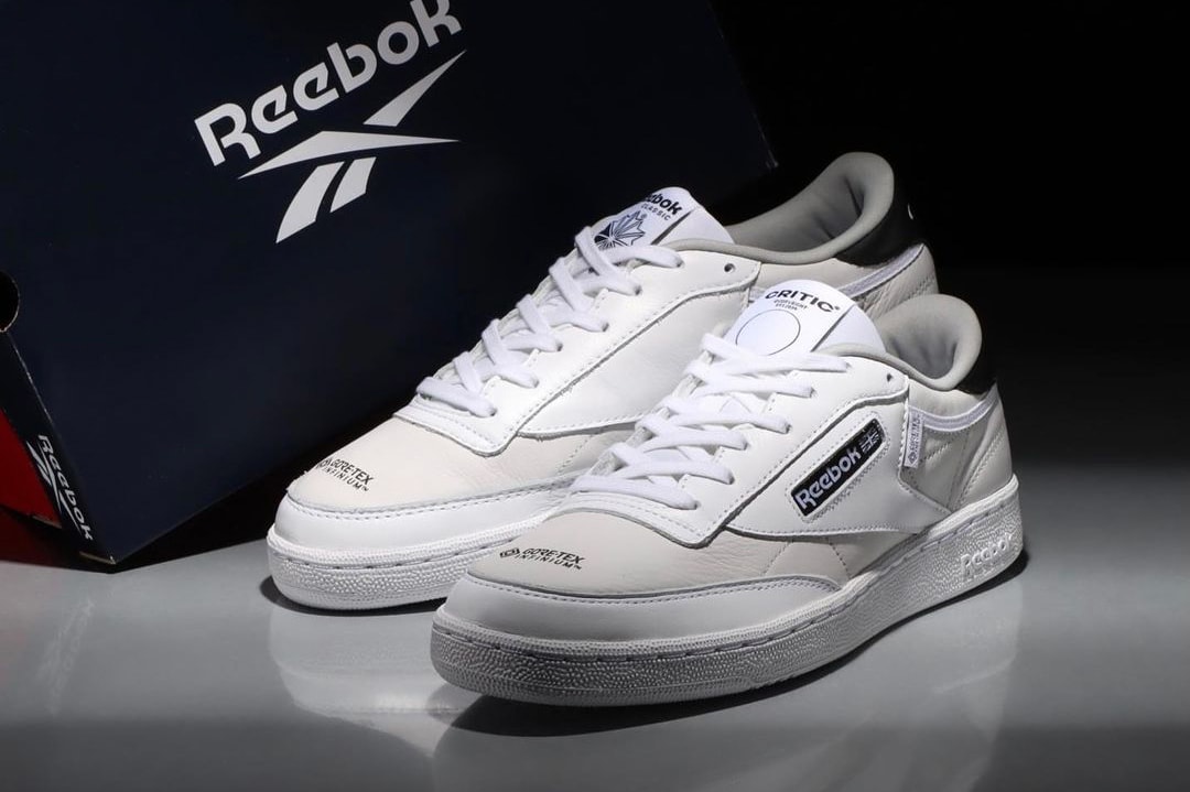 CRITIC X Reebok X GORE-TEX INFINIUM Club C 85 South Korea classic sneakers two tone cobranding mismatched est 2006 release info