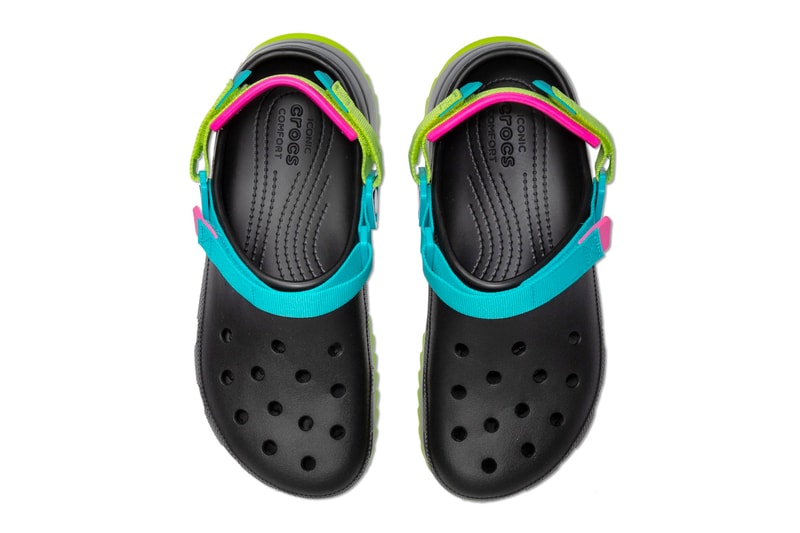 Crocs Classic Hiker Clog Release footwear sandals adjustable velcro straps sawtooth outsole black white hbx
