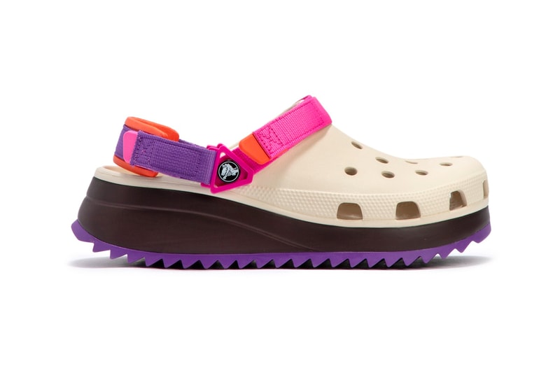 Crocs Classic Hiker Clog Release footwear sandals adjustable velcro straps sawtooth outsole black white hbx