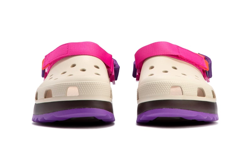 Crocs Classic Hiker Clog Release footwear sandals adjustable velcro straps sawtooth outsole black white hbx