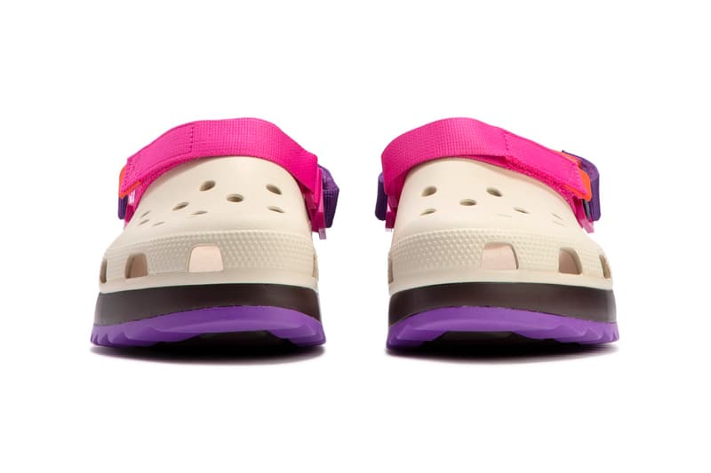 Crocs Classic Hiker Clog Release footwear sandals adjustable velcro straps sawtooth outsole black white hbx