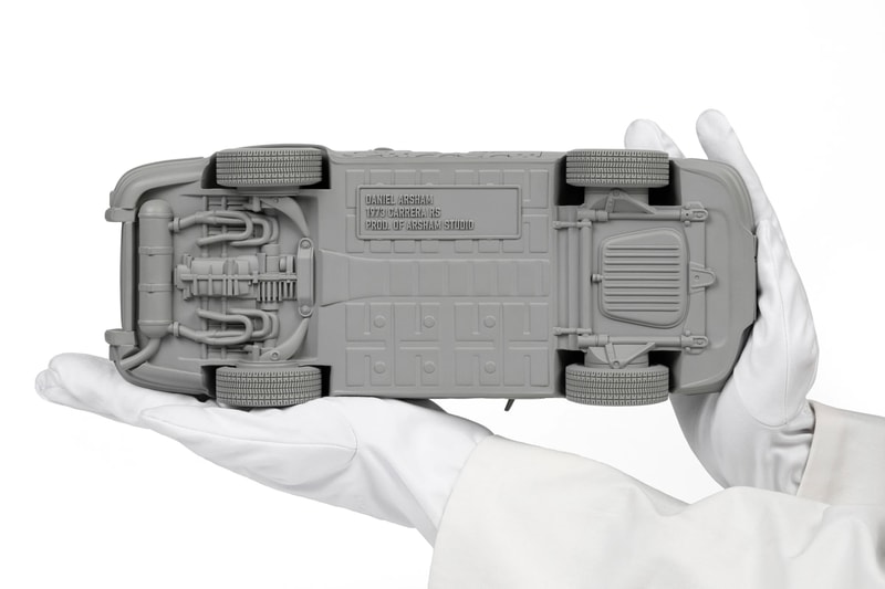 Daniel Arsham Eroded 1973 Porsche 911 Carrera RS 2.7 Touring crystel erosion Sculptures Arshams Editions holographic verification label collectible model sportscar space clay grey release info 