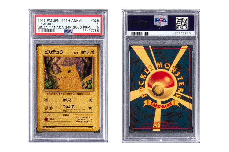 Goldin Auctions Lists a 24K Gold 'Pokemon TCG' 20th Anniversary Pikachu Card