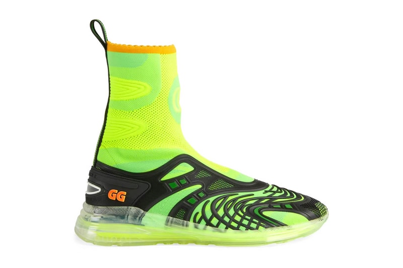 Gucci Ultrapace R mid-top sneaker neon black sneakers kicks footwear luxury Italian Style ‎655738 2TK10 8895  ‎660011 2TK10 8870 neon green