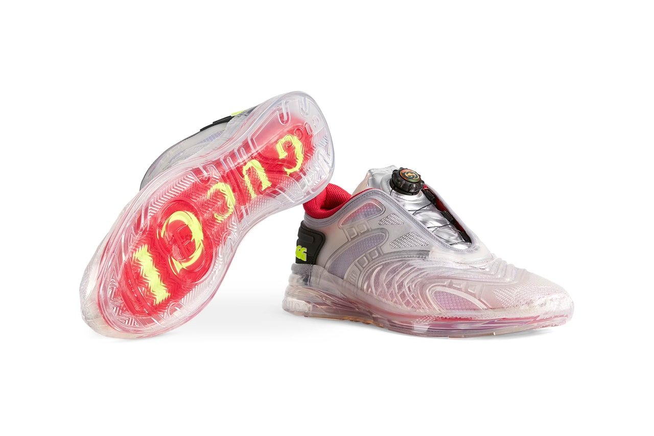 Gucci Ultrapace R Transparent Rubber Alessandro Michele Fall Winter 2021 FW21 Footwear Sneaker Release Information Luxury Designer Shoes Red Knit