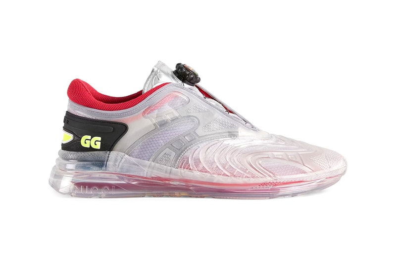 Gucci Ultrapace R Transparent Rubber Alessandro Michele Fall Winter 2021 FW21 Footwear Sneaker Release Information Luxury Designer Shoes Red Knit