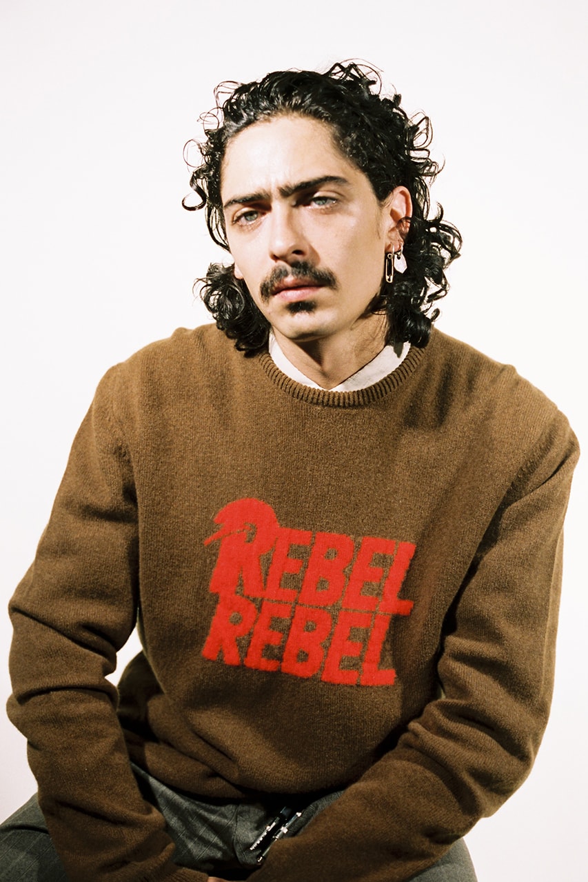 hades wool david bowie knitwear collection rebel rebel vest sweater ziggy stardust release information details
