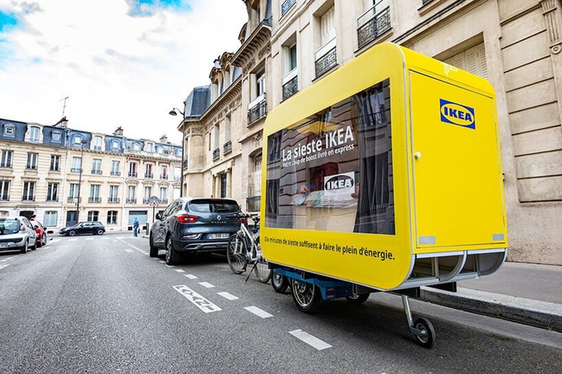 ikea sleeping pods siesta bed france paris afternoon nap electric bike bicycle 