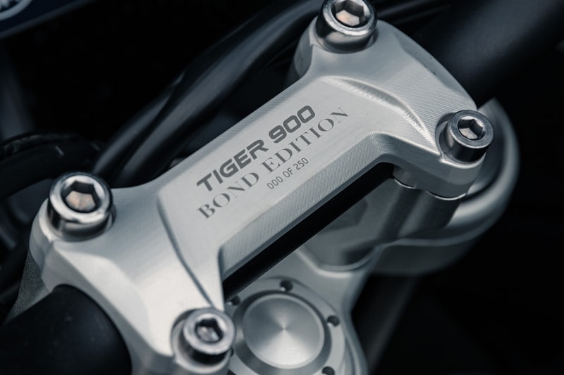 James Bond 'No Time to Die' x Triumph Tiger 900 Rally Pro British Motorbike Company Rare Collaboration Film Debut Stunt Scene First Look Watch