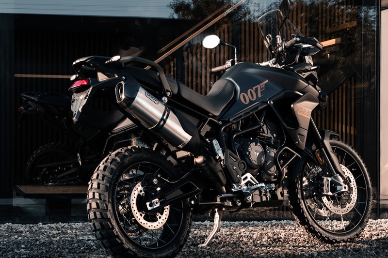 James Bond 'No Time to Die' x Triumph Tiger 900 Rally Pro British Motorbike Company Rare Collaboration Film Debut Stunt Scene First Look Watch