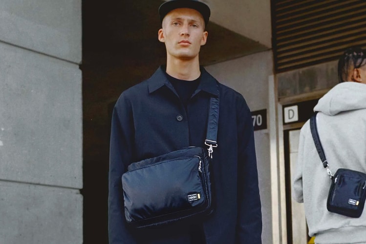JJJJound and PORTER Reconnect for Navy Shoulder Bags