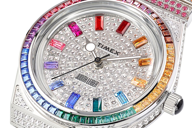 Judith Leiber x Timex Swarovski Crystal Collaboration Q Timex T80 Watch Rainbow Digital Watches Timepieces Bussdown 