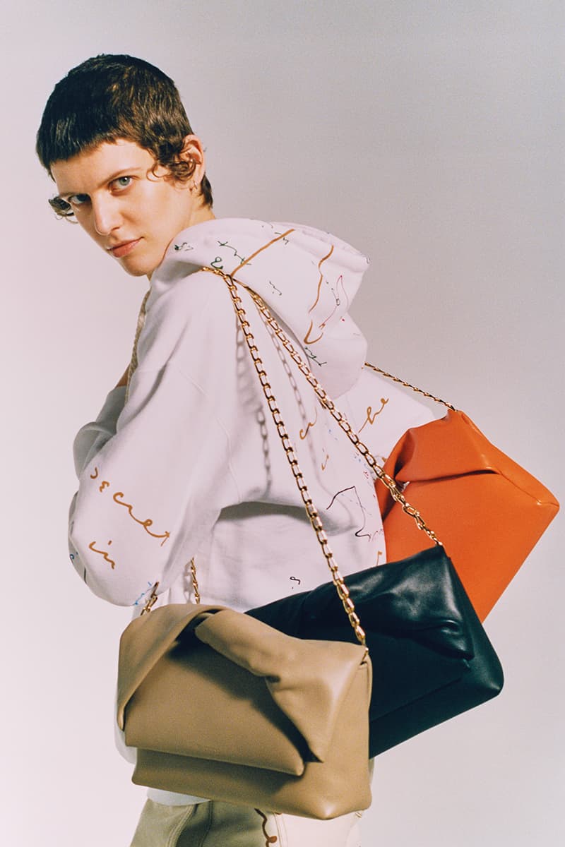 JW Anderson Oscar Wilde Capsule 2 lookbook FW21 the secret of life is art printed hoodies straight leg trousers skirts parkas t-shirt jewelry neckband scarves bucket hat roll neck top dress Soho London online available now