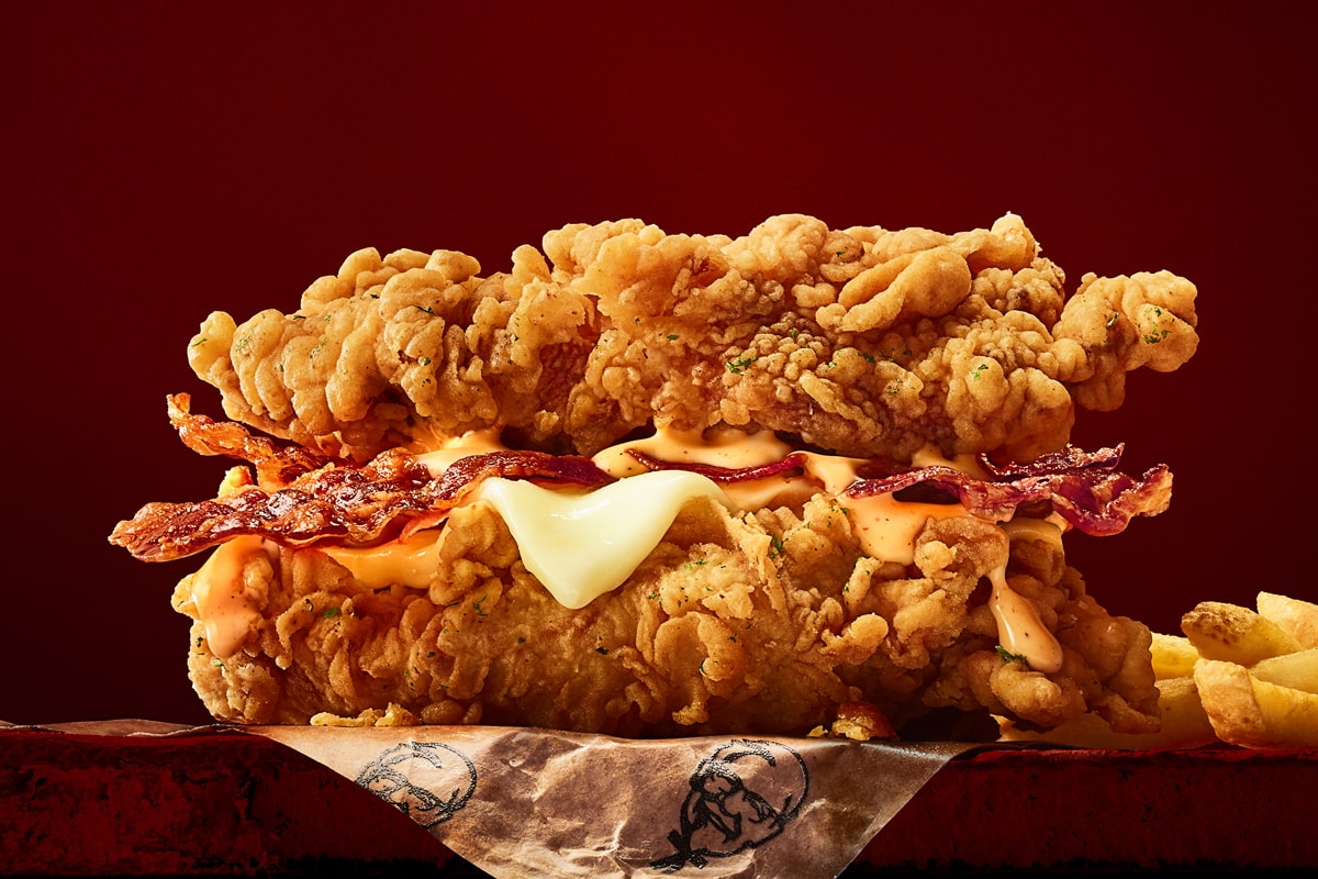 KFC Double Down Is Back After A Decade Canada Release fried chicken sandwich fast food goat canadian monterey jack kfc canada popeyes
