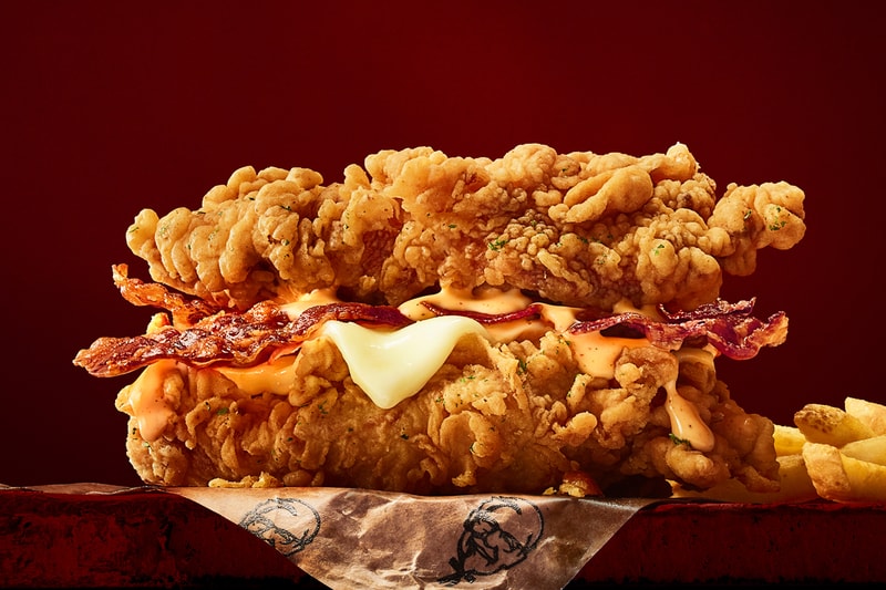 KFC Double Down Is Back After A Decade Canada Release fried chicken sandwich fast food goat canadian monterey jack kfc canada popeyes