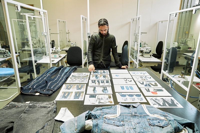levis central saint martins denim jeans jacket Charlie Constantinou juntae kim Pip Paz-Howlett details