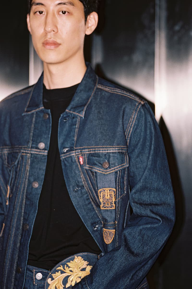 levis central saint martins denim jeans jacket Charlie Constantinou juntae kim Pip Paz-Howlett details