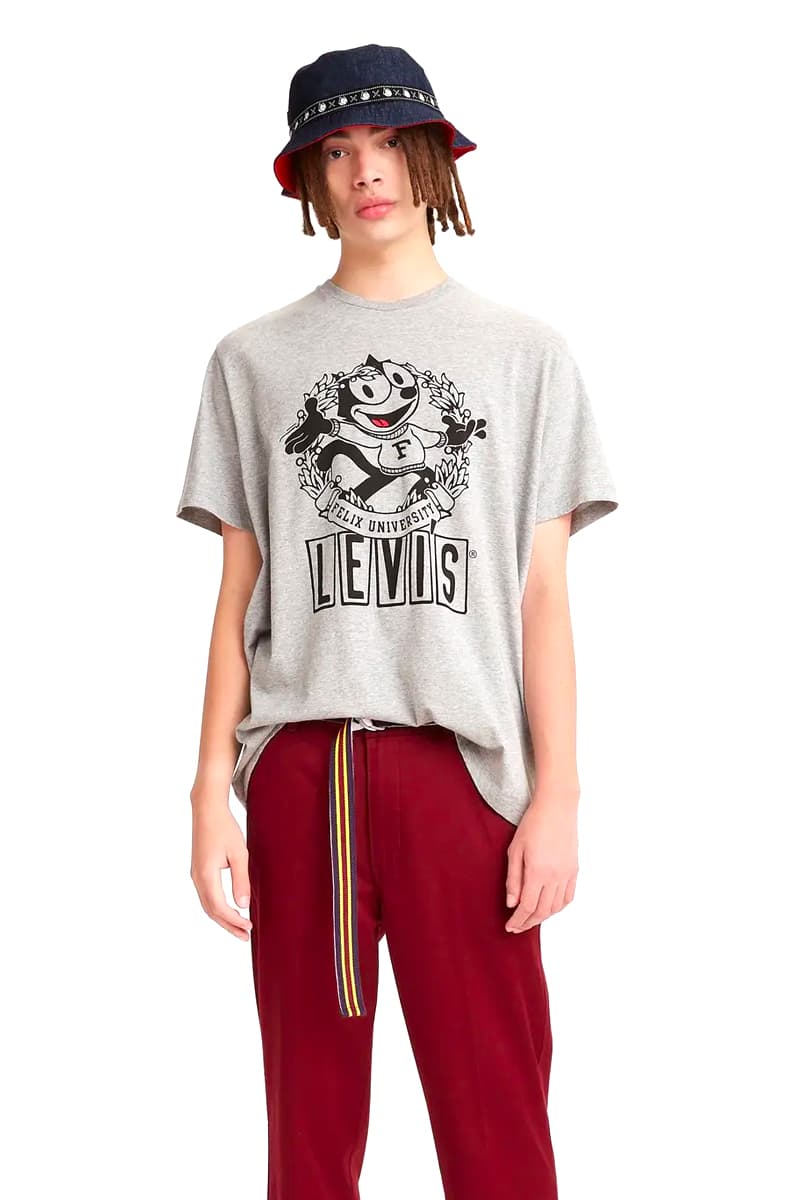 Levi's felix the cat 1919 short film feline follies pop icon nine lives mascot WWII strike fighter squadron sodas comic collegiate staples vintage inspired varsity cartoon release info