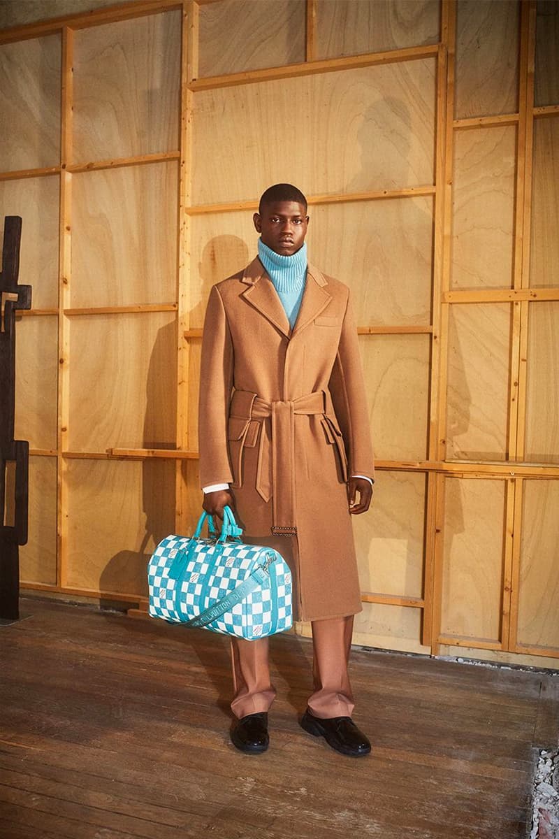 Louis Vuitton Fall 2021 Capsule Collection Is an Ode to the Archived Marque L. Vuitton Dépoée virgil abloh silhouette gaston-louis vuitton checkerboard background lvmh luxury french fashion conglomerate