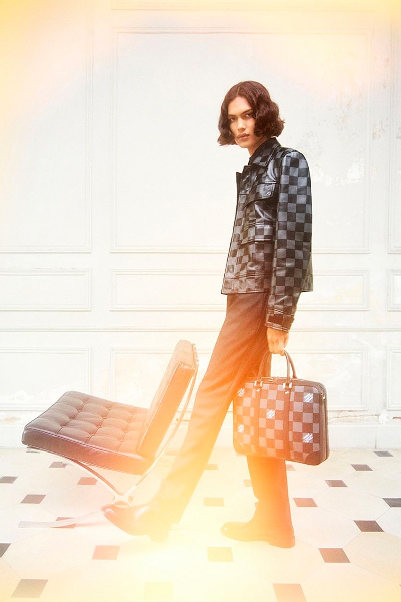 Louis Vuitton Fall 2021 Capsule Collection Is an Ode to the Archived Marque L. Vuitton Déposée virgil abloh silhouette gaston-louis vuitton checkerboard background lvmh luxury french fashion conglomerate