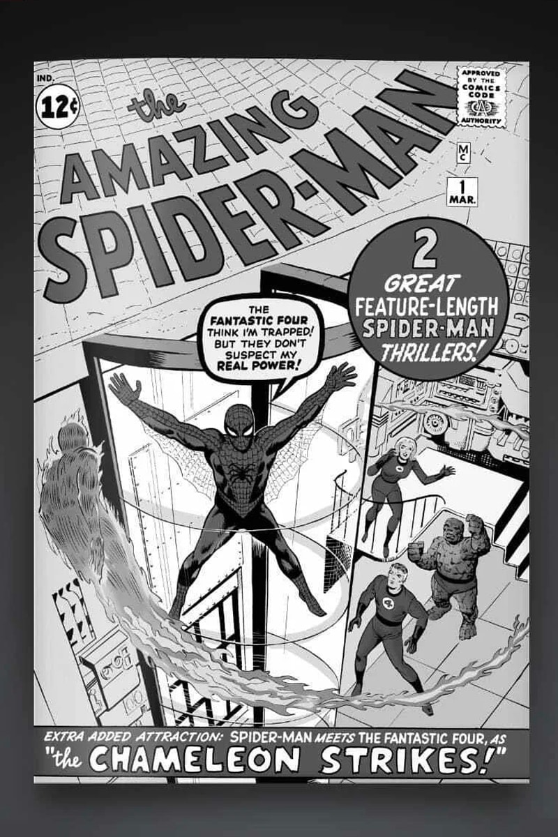 AMAZING FANTASY # 15 COVER RECREATION 1ST SPIDER-MAN ORIGINAL COMIC ART