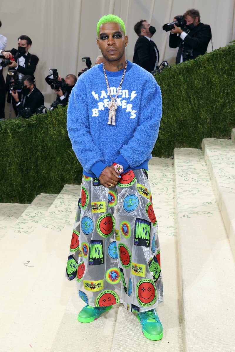 Here Are the Most Talked About Fits at Met Gala 2021 asap rocky rihanna frank ocean robot timothee chalamet kid cudi virgil abloh lil nas x jennifer lopez balenciaga kim kardashian justin bieber hailey bieber hunter shafer evan mock tom browne kendall jenner anna wintour billie eilish naomi osaka gigi hadid gemma chan simu liu iman thom browne