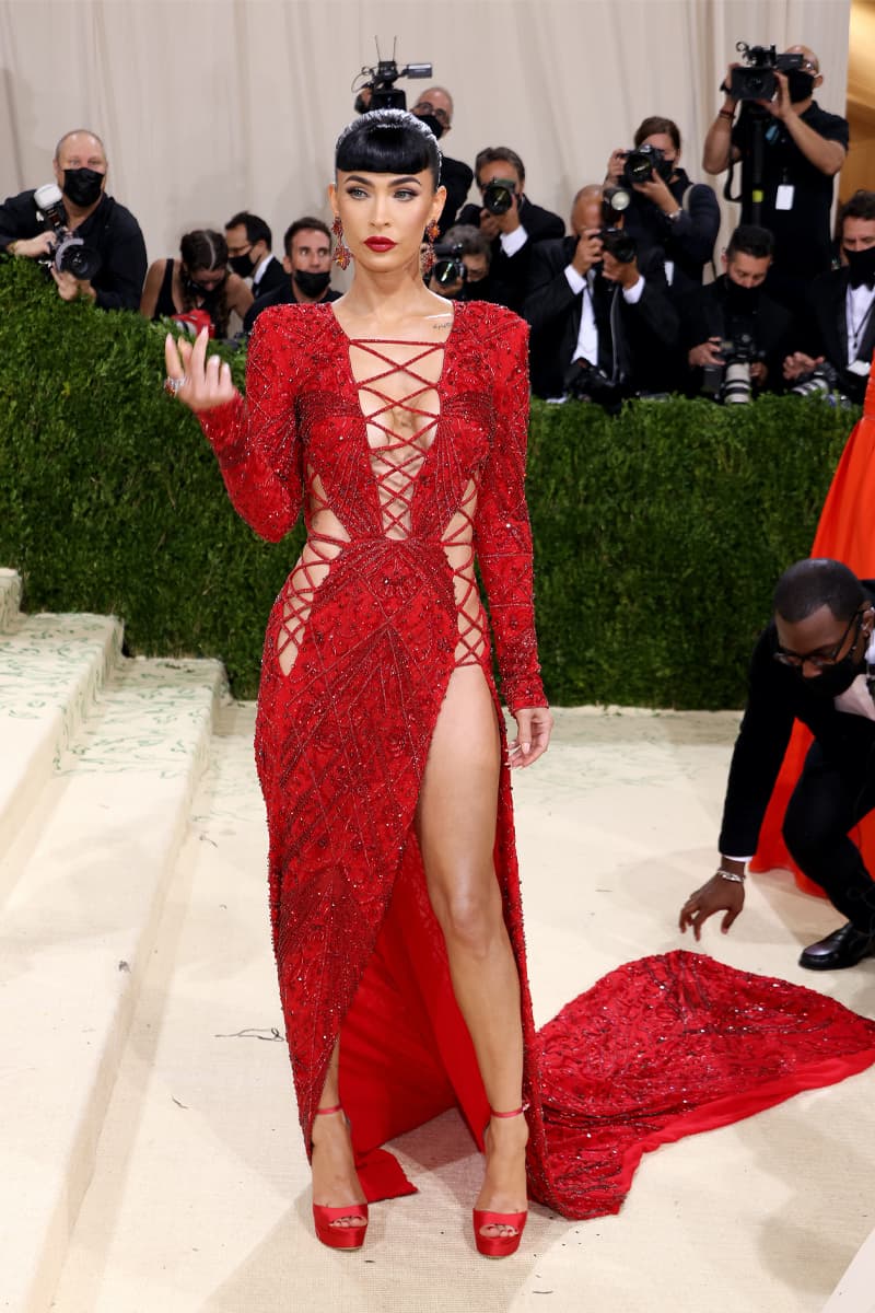 Here Are the Most Talked About Fits at Met Gala 2021 asap rocky rihanna frank ocean robot timothee chalamet kid cudi virgil abloh lil nas x jennifer lopez balenciaga kim kardashian justin bieber hailey bieber hunter shafer evan mock tom browne kendall jenner anna wintour billie eilish naomi osaka gigi hadid gemma chan simu liu iman thom browne