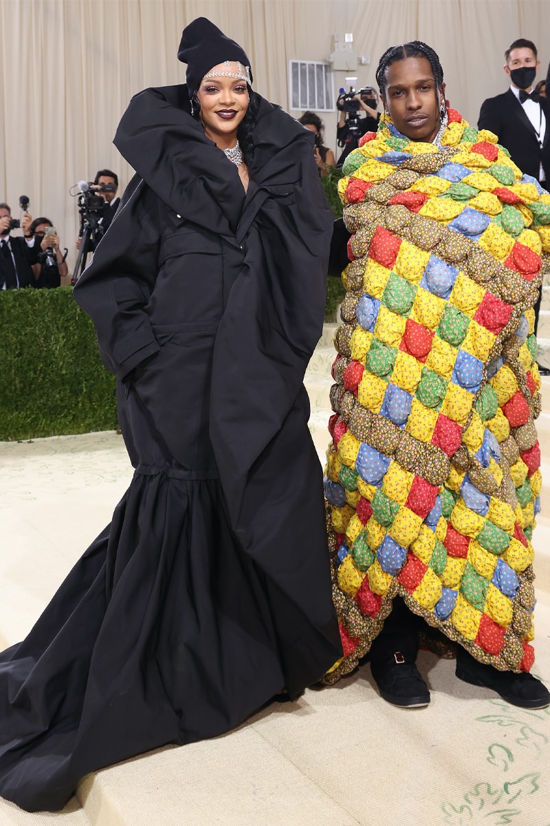 Here Are the Most Talked About Fits at Met Gala 2021 asap rocky rihanna frank ocean robot timothee chalamet kid cudi virgil abloh lil nas x jennifer lopez balenciaga kim kardashian justin bieber hailey bieber hunter shafer evan mock tom browne kendall jenner anna wintour billie eilish naomi osaka gigi hadid gemma chan simu liu iman thom browne