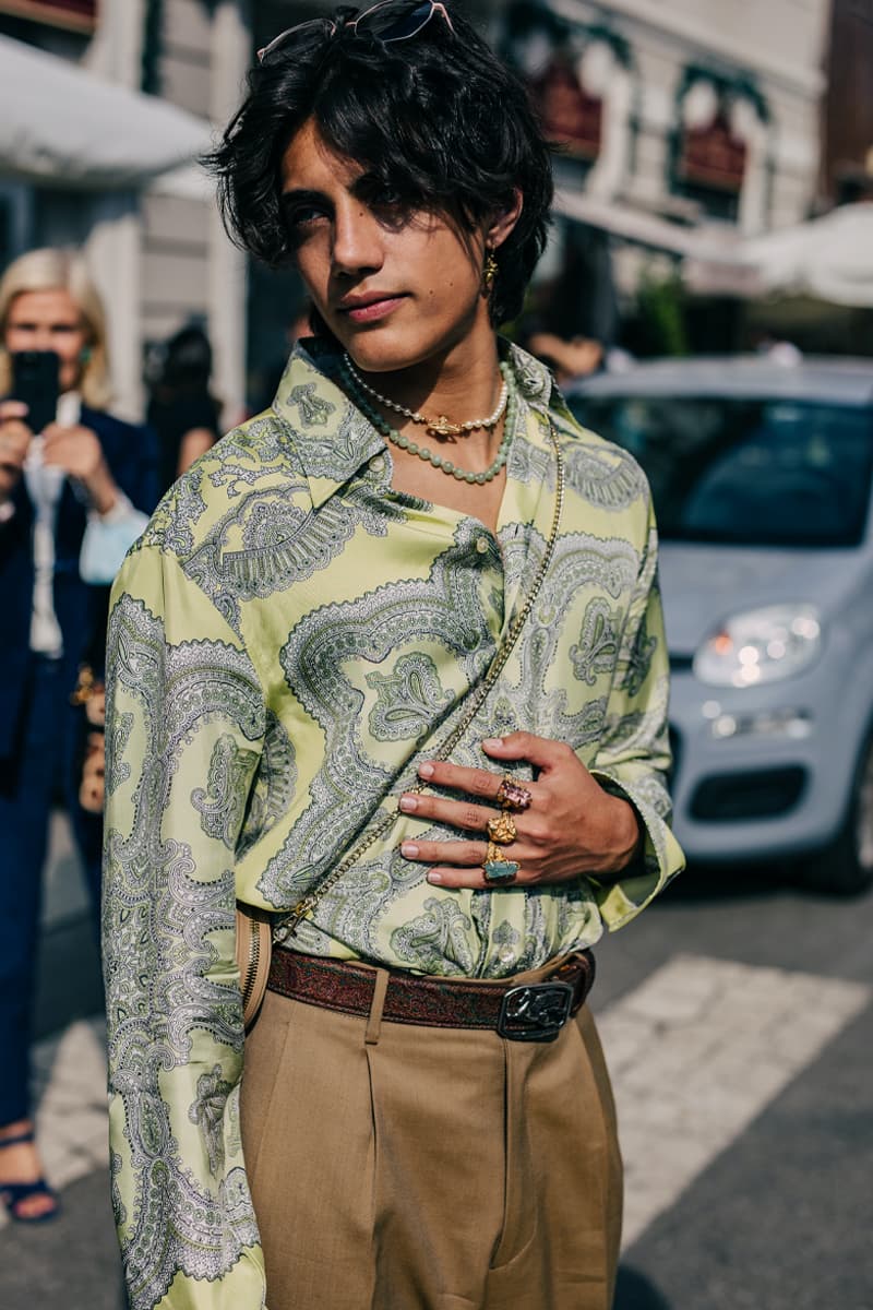 Milan Fashion Week Women's SS22 Street Style spring summer 2022 streetstyle mfw milano camerao moda italy streetwear versace fendi gucci fendace kim jones donatella versace silvia venturini fendi