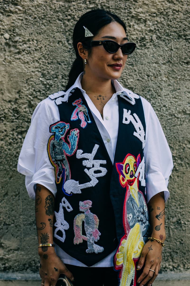 Milan Fashion Week Women's SS22 Street Style spring summer 2022 streetstyle mfw milano camerao moda italy streetwear versace fendi gucci fendace kim jones donatella versace silvia venturini fendi