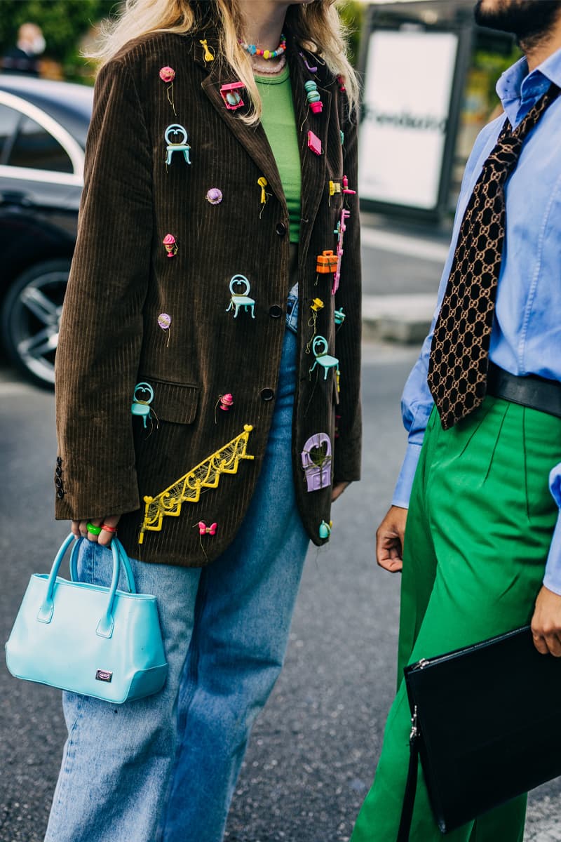 Milan Fashion Week Women's SS22 Street Style spring summer 2022 streetstyle mfw milano camerao moda italy streetwear versace fendi gucci fendace kim jones donatella versace silvia venturini fendi
