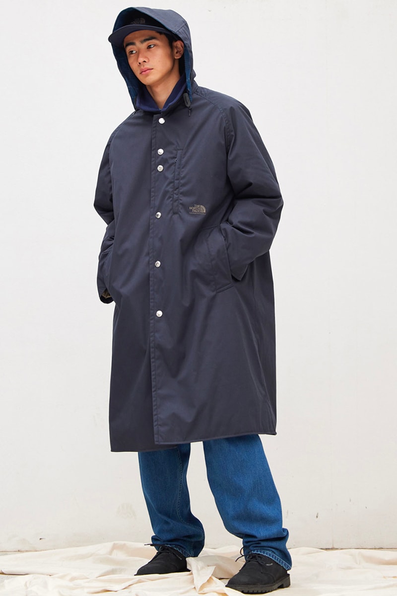 Nanamica Blends Urban and Outdoor Aesthetics for The North Face Purple Label Capsule The North Face coolmax 65 35 balmacaan trenchcoat field jacket  denali cardigan down pullover  wind shirt long sleeve striped t  moleskin cargo pant  release info